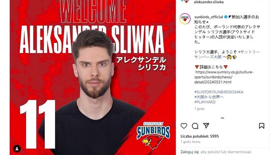 Wielki transfer! Aleksander Śliwka w japońskim Suntory Sunbirds