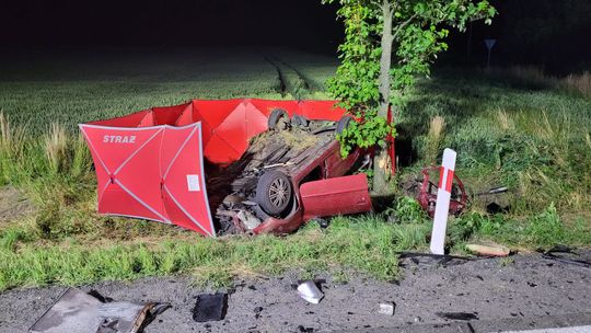 Autem podróżowało czterech młodych mężczyzn. Na DK 38 zginął 18-latek, który jechał jako pasażer