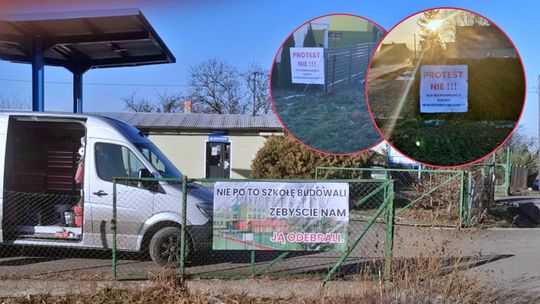 Banery w Roszowickim Lesie głosem mieszkańców w sprawie reorganizacji szkół