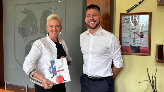 Bartłomiej Mróz z wizytą u prezydent Sabiny Nowosielskiej Bartłomiej Mróz z wizytą u prezydent Sabiny Nowosielskiej