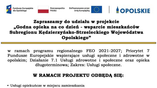 Bezpłatna opieka dla seniorów i opiekunów. Rusza projekt w subregionie kędzierzyńsko-strzeleckim