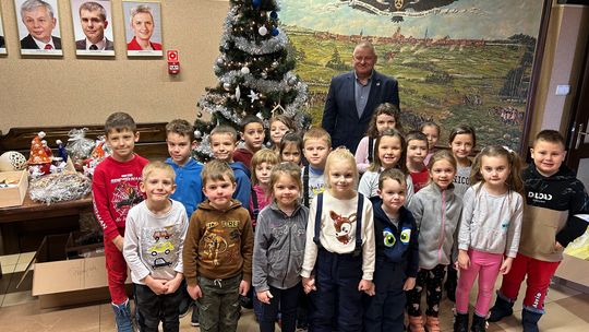 Choinka rozświetla swym blaskiem korytarze urzędu miasta