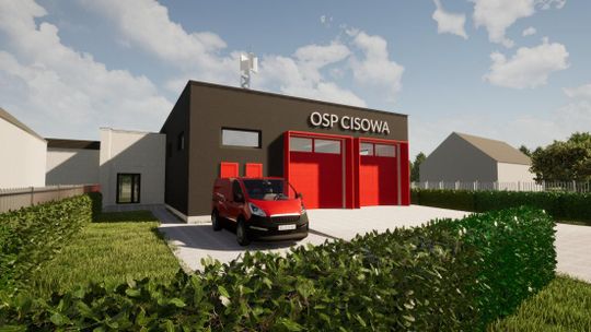 Dodatkowa sala szkoleń i większy garaż dla samochodów. Jest koncepcja rozbudowy budynku OSP Cisowa. ZDJĘCIA