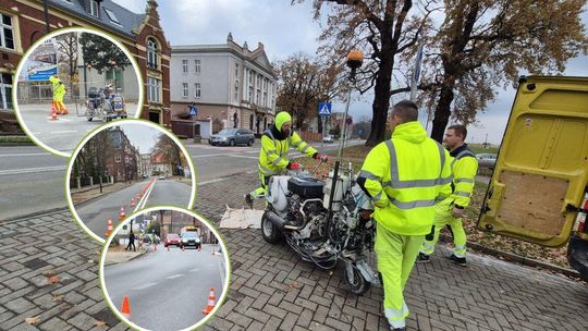 Kierowcy tym razem nie mogą narzekać. Drogowcy w niedzielę odświeżają oznakowanie poziome w Koźlu