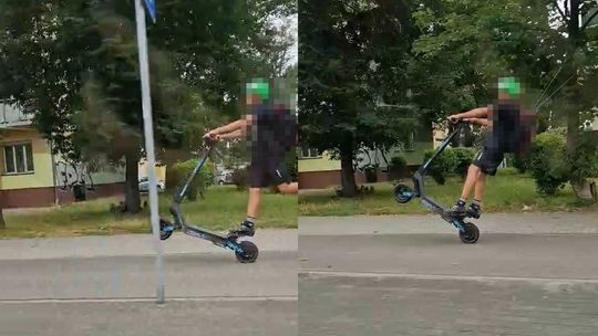 Hulajnogą na jednym kole przy ruchliwej ulicy. Wystarczy chwila, by doszło do tragedii