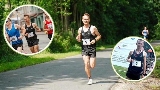 Kamil Baron, strażak z Kędzierzyna-Koźla, zajął pierwsze miejsce w półmaratonie