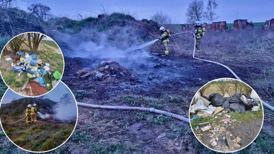 Kolejne dzikie wysypiska w gminie Pawłowiczki. Śmieci także podpalono. ZDJĘCIA