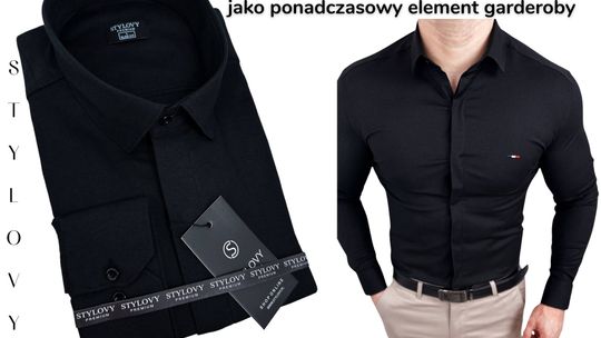 Koszule męskie czarne z kołnierzykiem jako ponadczasowy element garderoby