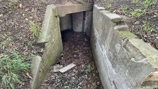 Kozielska szczelina przeciwlotnicza jest dobrze ukryta. ZDJĘCIA