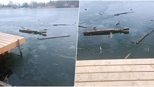 Nowe pomosty w Dębowej, ale stare deski lądują w wodzie