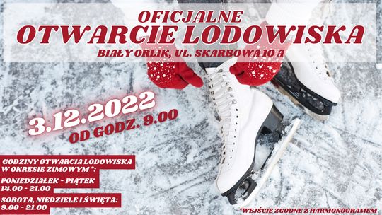 Oficjalne otwarcie lodowiska już w najbliższą sobotę