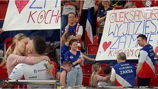 Oświadczyny na meczu siatkówki. Wzruszający moment podczas spotkania ZAKSY z Wartą Zawiercie
