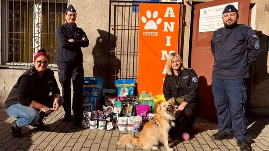 Policjanci z Kędzierzyna-Koźla wsparli OTOZ Animals. Zbiórka darów dla bezdomnych zwierząt