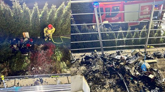 Pożar domu jednorodzinnego w Wiekszycach. W środku była rodzina z dwójką dzieci