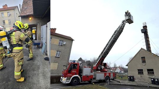 Pożar komina na terenie przedszkola. Na miejscu interweniowało pięć zastępów straży pożarnej