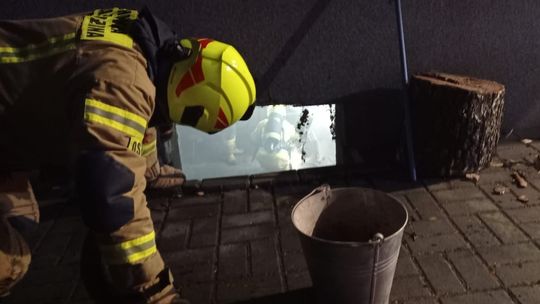 Pożar komina w budynku przylegającym do remizy OSP