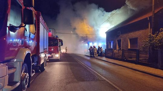 Pożar komina w domu jednorodzinnym w Kłodnicy. Zdjęcia