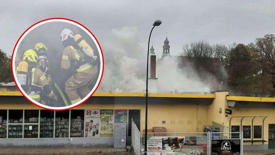 Pożar kotłowni sklepu wielobranżowego w Polskiej Cerekwi. Szybka akcja strażaków. ZDJĘCIA