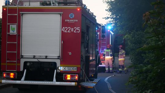 Pożar pustostanu na terenie dawnej jednostki wojskowej
