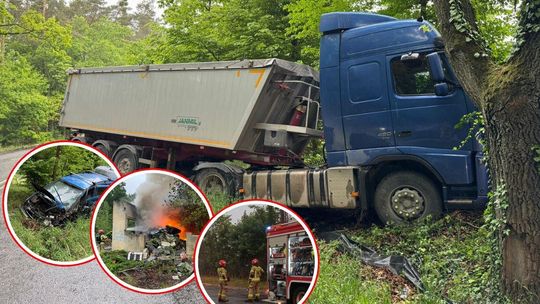 Pracowity wieczór strażaków w powiecie. Wypadek i dwa pożary w ciągu dwóch godzin. ZDJĘCIA Pracowity wieczór strażaków w powiecie. Wypadek i dwa pożary w ciągu dwóch godzin. ZDJĘCIA
