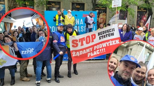 Pracownicy Poczty Polskiej z Kędzierzyna-Koźla protestowali w Warszawie przeciwko zwolnieniom