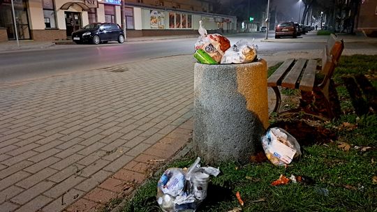 Przydrożny kosz pomylił im się z kontenerem na śmieci