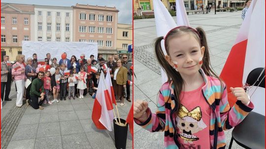 Radosne świętowanie Dnia Flagi na kozielskim rynku. ZDJĘCIA