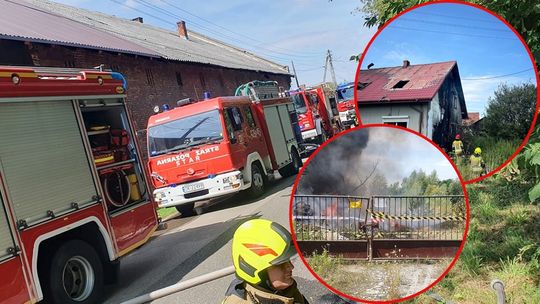 Seria pożarów w powiecie. Dom mieszkalny i pustostan w płomieniach. ZDJĘCIA