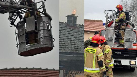 Strażacy interweniowali w Reńskiej Wsi. Zapaliła się sadza w kominie