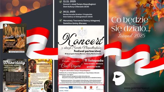 Twórczo, lokalnie, z sercem - atrakcyjny listopad z GCKiR w Bierawie Twórczo, lokalnie, z sercem - atrakcyjny listopad z GCKiR w Bierawie
