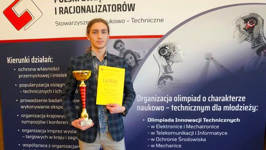 Uczeń ZSTiO najlepszy w Polsce w Olimpiadzie Innowacji Technicznych!