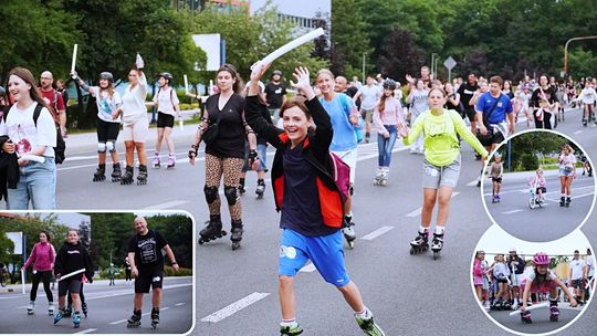 Wieczorna jazda ulicami miasta. Night Skating znów porwał rolkarzy. ZDJĘCIA