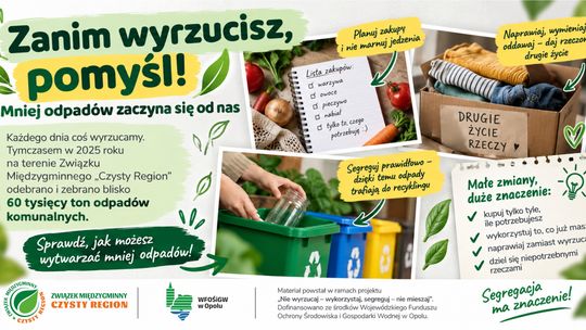 Zanim wyrzucisz, pomyśl! Mniej odpadów zaczyna się od nas