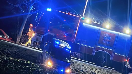 Zderzenie dwóch samochodów na DK38. Jedna osoba trafiła do szpitala