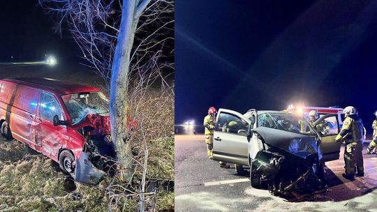 Zderzenie Forda Galaxy i VW Transportera na DK38. Jedna osoba trafiła do szpitala Zderzenie Forda Galaxy i VW Transportera na DK38. Jedna osoba trafiła do szpitala
