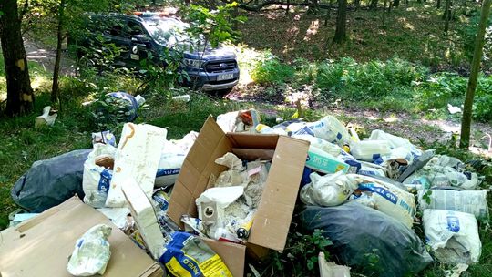 Zrobili sobie z lasu wysypisko śmieci. Nie uniknęli kary. ZDJĘCIA