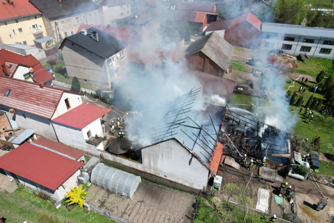 13 zastępów straży pożarnej gasiło pożar w Łanach. Zdjęcia