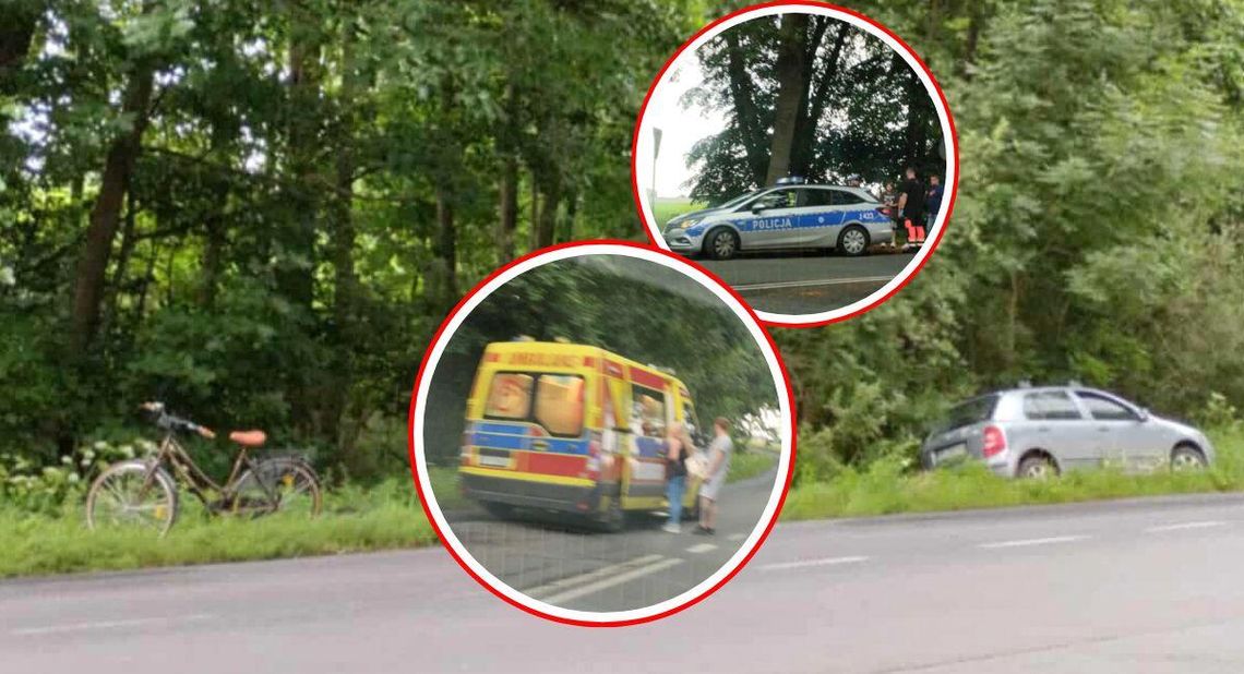 85-letnia rowerzystka wymusiła pierwszeństwo i została potrącona przez samochód