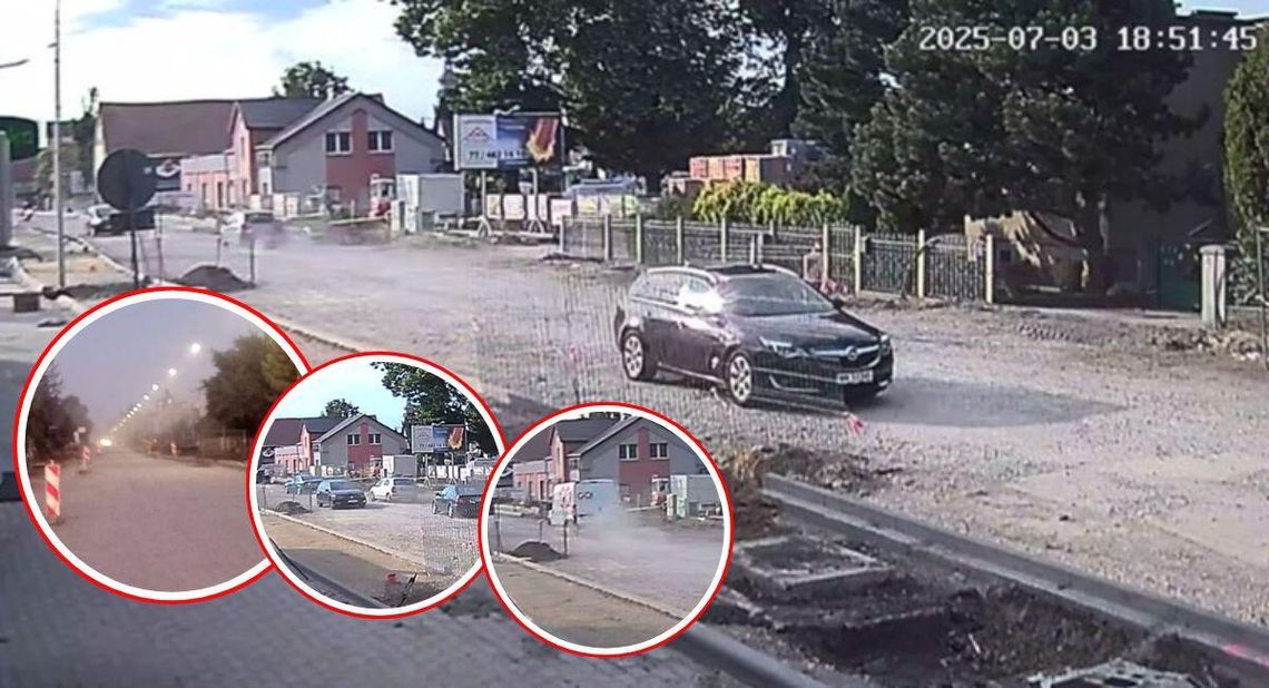 A gdy nie ma drogowców, na Wyspiańskiego zaczyna się rajd. Tumany kurzu unoszą się w powietrzu A gdy nie ma drogowców, na Wyspiańskiego zaczyna się rajd. Tumany kurzu unoszą się w powietrzu