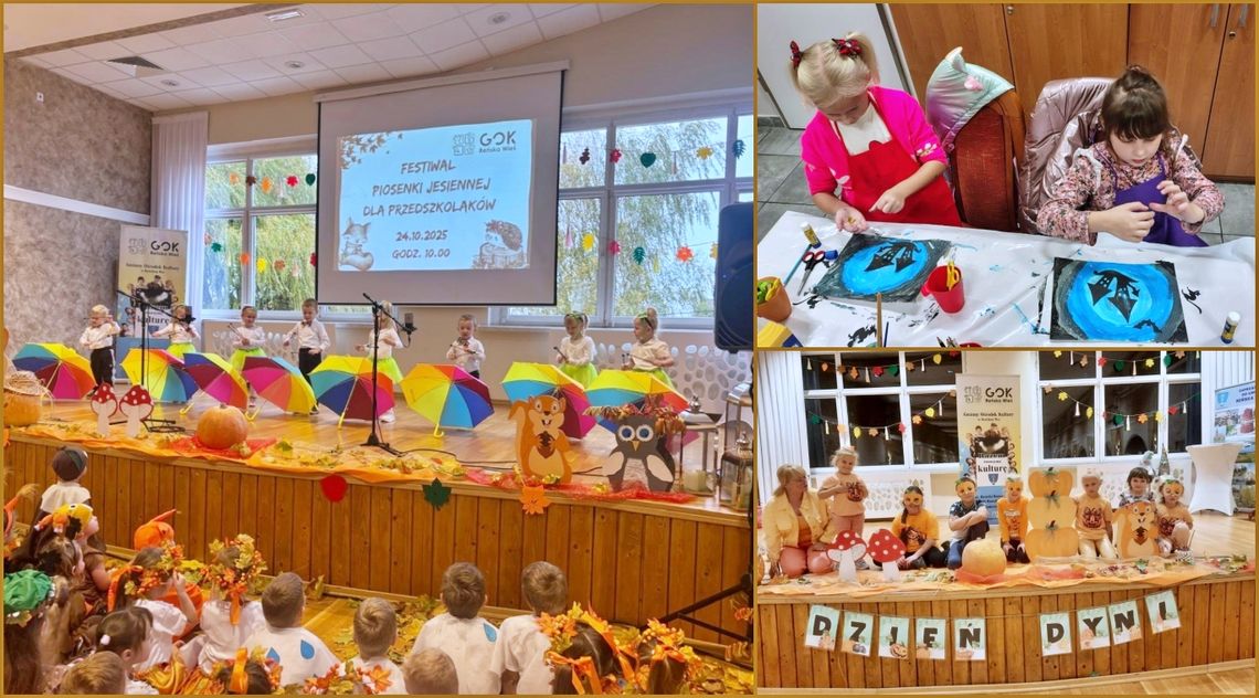 Barwy, muzyka i kreatywność. Kolorowa jesień w GOK w Reńskiej Wsi. ZDJĘCIA