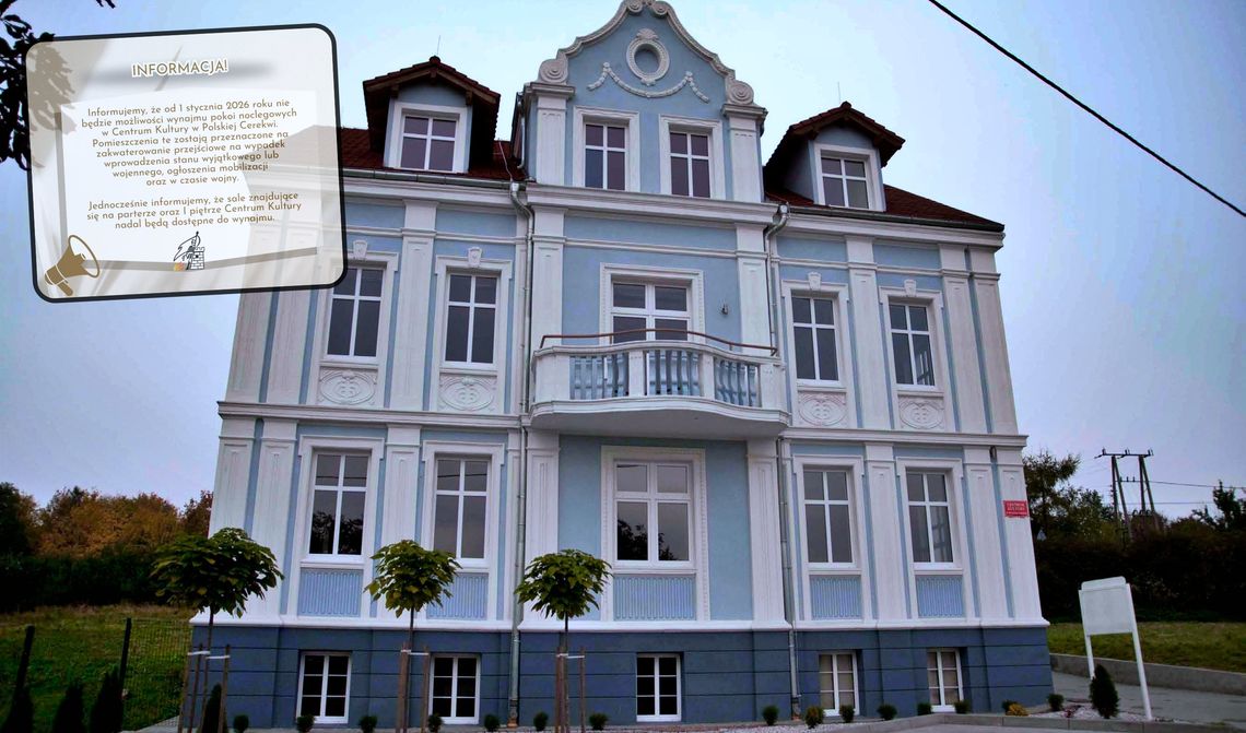 Centrum Kultury w Polskiej Cerekwi rezygnuje z wynajmu pokoi. Powód?