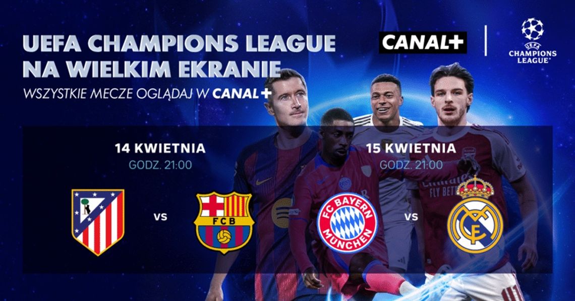 Ćwierćfinały Ligi Mistrzów UEFA na dużym ekranie w Heliosie Ćwierćfinały Ligi Mistrzów UEFA na dużym ekranie w Heliosie