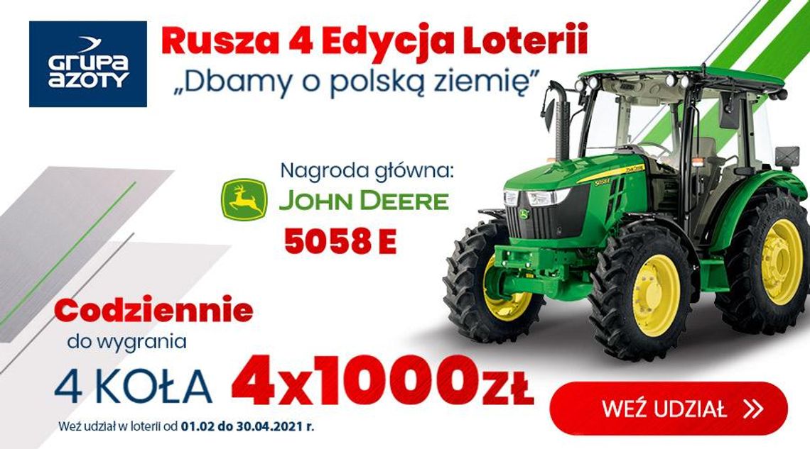 Czwarta edycja loterii Grupy Azoty „Dbamy o polską ziemię” - loteria z napędem na 4 koła