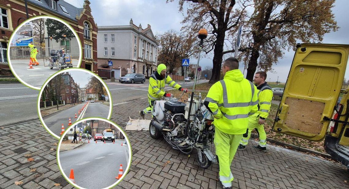 Kierowcy tym razem nie mogą narzekać. Drogowcy w niedzielę odświeżają oznakowanie poziome w Koźlu