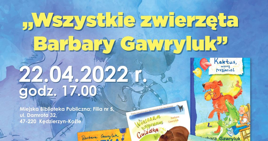 Dzieci i rodzice spotkają się z Barbarą Gawryluk