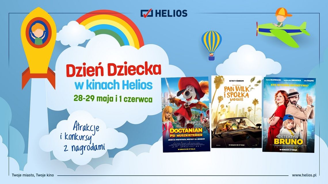 Dzień Dziecka w kinie Helios. Seanse specjalne z konkursami