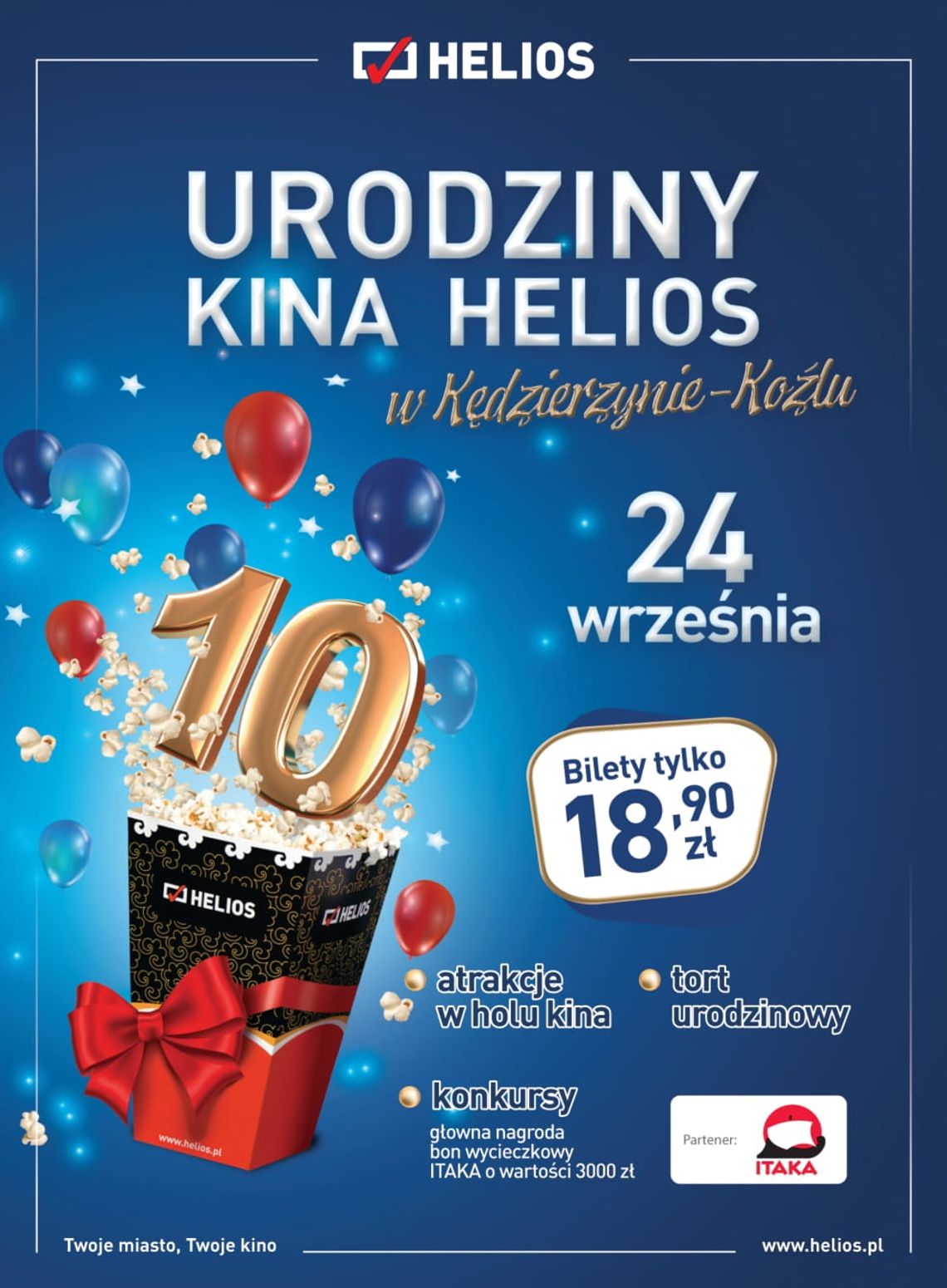 Dziesiąte urodziny kina Helios w Kędzierzynie-Koźlu!