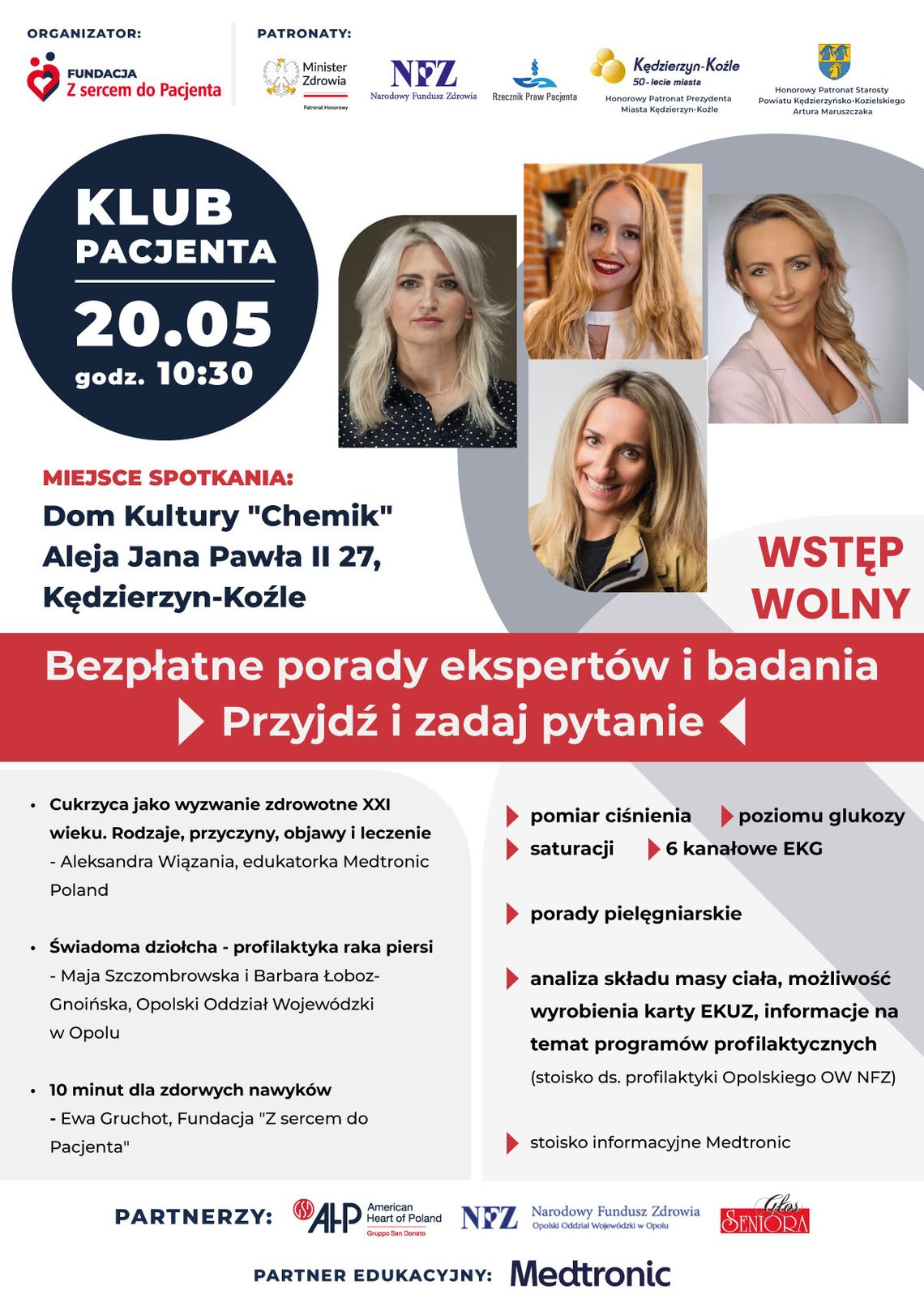 Fundacja „Z sercem do Pacjenta” zaprasza na Klub Pacjenta w Kędzierzynie-Koźlu!