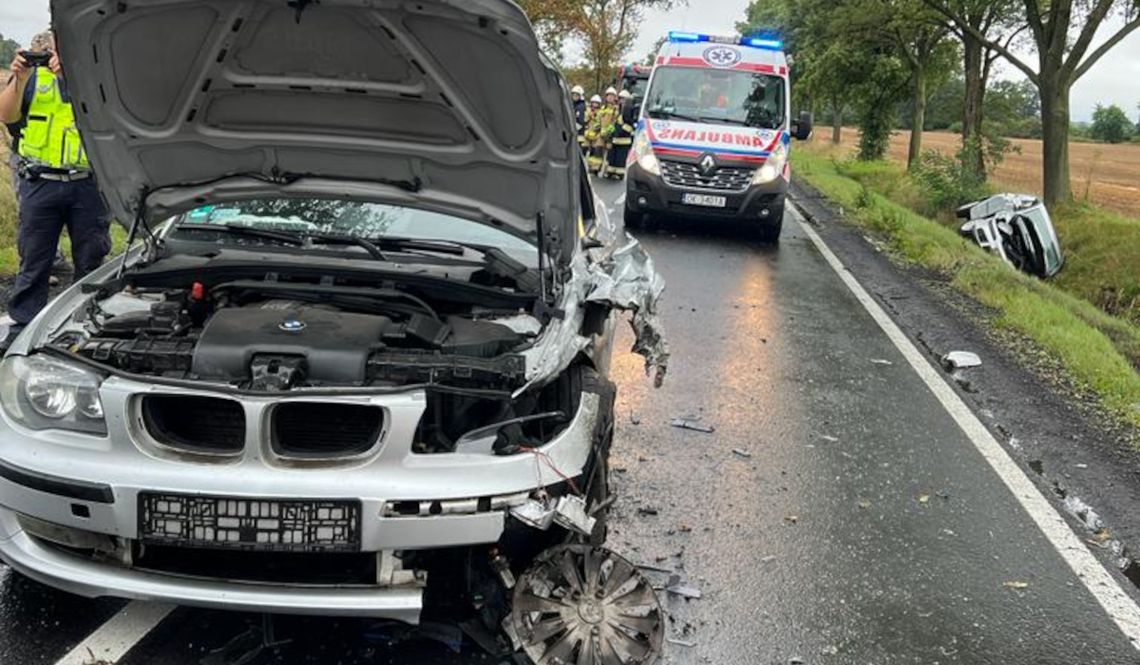Groźnie wyglądający wypadek na drodze krajowej nr 38