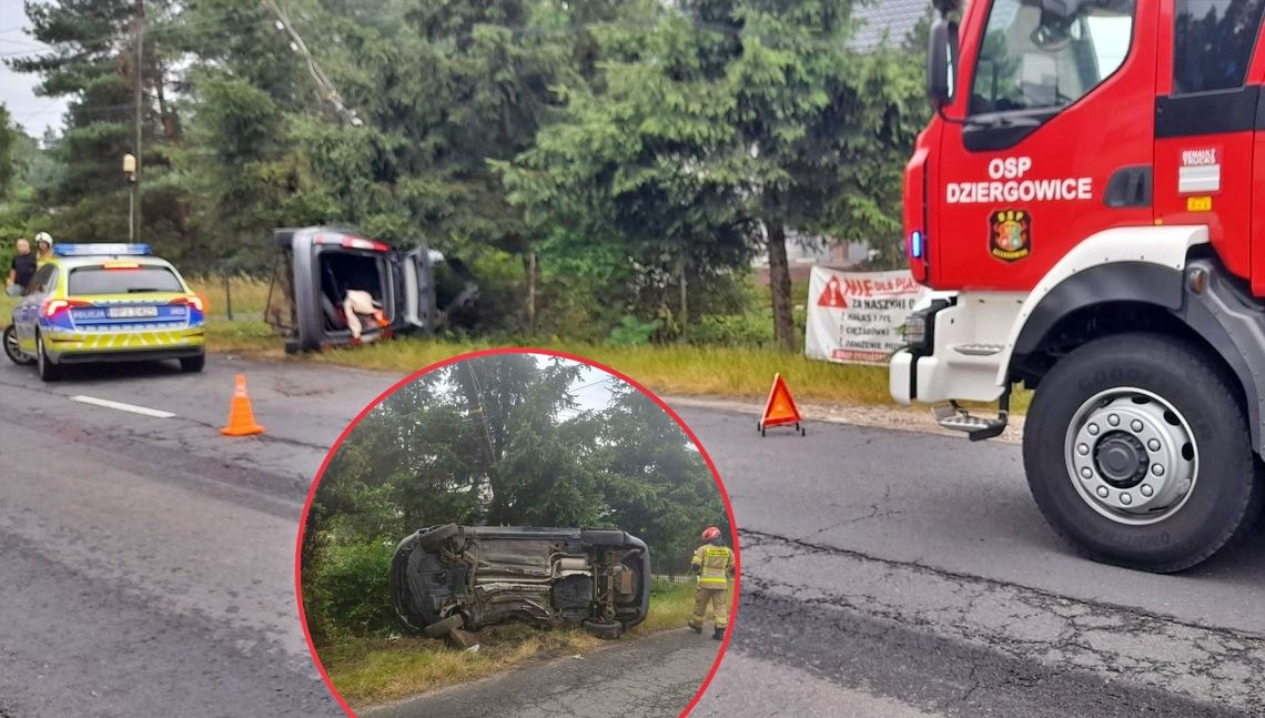 Groźne zdarzenie drogowe z udziałem samochodu osobowego na DW 425 w Solarni Groźne zdarzenie drogowe z udziałem samochodu osobowego na DW 425 w Solarni